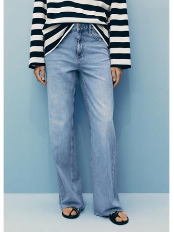MANGO - Medium-rise Straight Jeans With Slits MEDIUM BLUE