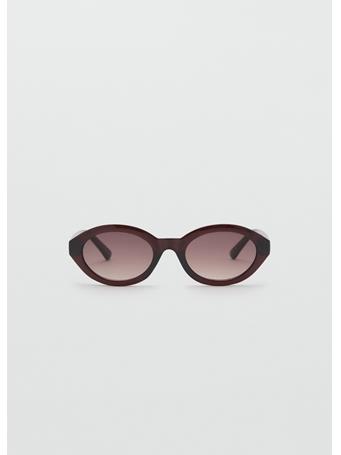 MANGO - Oval Frame Sunglasses DARK BROWN