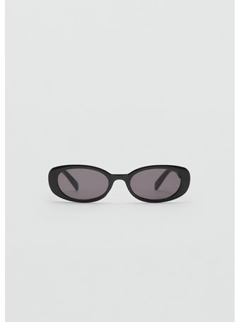 MANGO - Oval Frame Sunglasses BLACK
