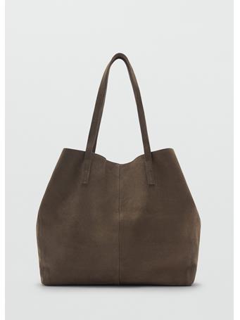 MANGO - Suede Shopper Bag MEDIUM BROWN