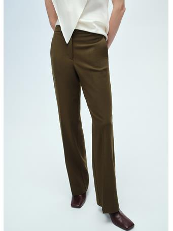 MANGO - Straight Mid-rise Trousers MEDIUM BEIGE