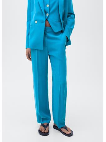 MANGO - Straight Suit Trousers MEDIUM BLUE