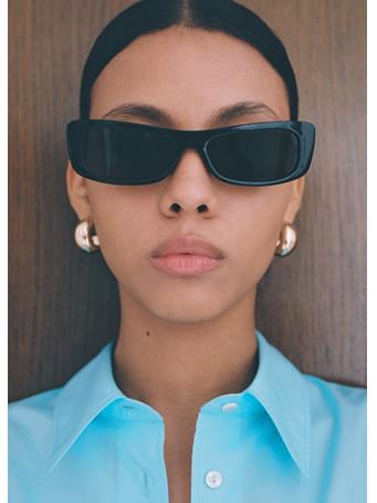 MANGO - Squared Frame Sunglasses BLACK