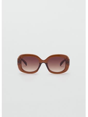 MANGO - Squared Frame Sunglasses DARK BROWN