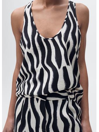 MANGO - Zebra-print Strappy Top NATURAL WHITE