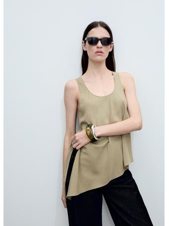 MANGO - Asymmetrical Lyocell Top MEDIUM BEIGE