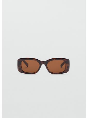 MANGO - Squared Frame Sunglasses DARK BROWN