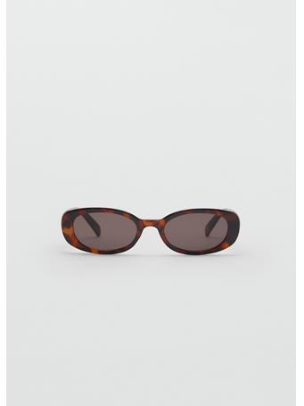 MANGO - Oval Frame Sunglasses DARK BROWN