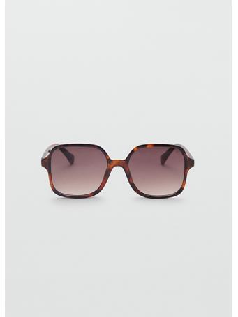 MANGO - Squared Frame Sunglasses DARK BROWN
