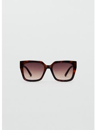 MANGO - Squared Frame Sunglasses DARK BROWN