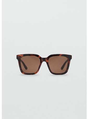 MANGO - Squared Frame Sunglasses DARK BROWN