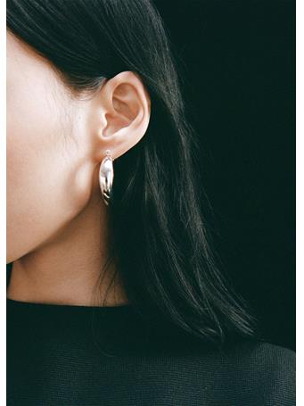 MANGO - Hoop Earrings LT PASTEL GREY