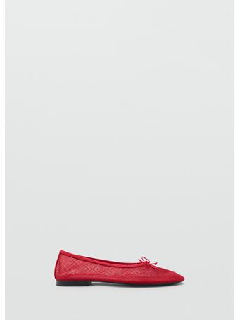 MANGO - Mesh Bow Ballerina BRIGHT RED