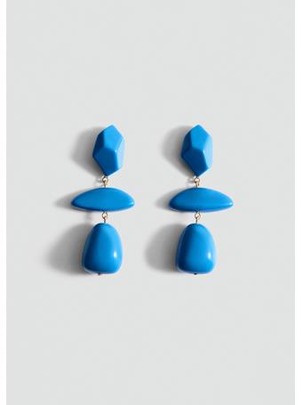 MANGO - Resin Beaded Drop Earrings MEDIUM BLUE