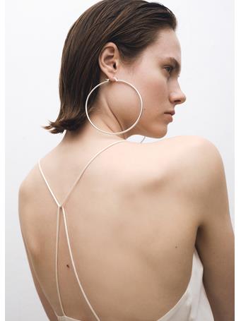 MANGO - Thin Hoop Earrings LT PASTEL GREY