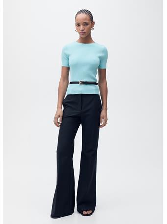 MANGO - Ribbed Sweater With Back Opening TURQUOISE - AQUA