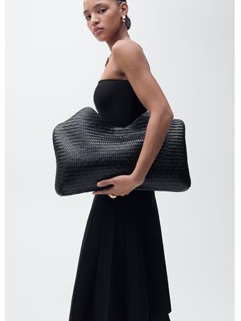 MANGO - Strapless Flared Knitted Dress BLACK