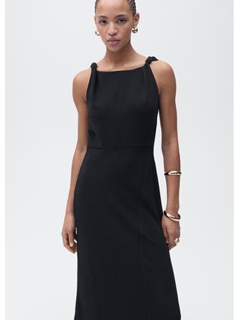 MANGO - Long Asymmetric Dress BLACK