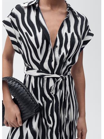 MANGO - Zebra Shirt Dress BLACK
