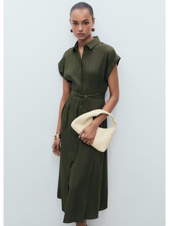 MANGO - Linen And Lyocell-blend Shirt Dress With Belt MEDIUM BEIGE