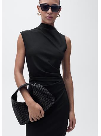 MANGO - Draped Midi-dress BLACK