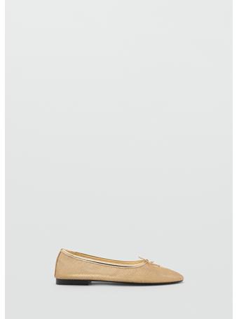 MANGO - Mesh Bow Ballerina GOLD