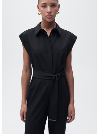 MANGO - Straight-fit Jumpsuit With Belt BLACK