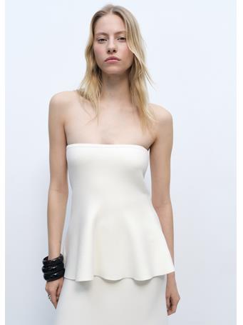 MANGO - A-line Knitted Bandeau Top NATURAL WHITE