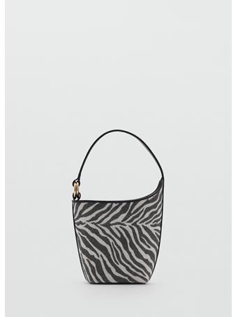 MANGO - Zebra-print Bucket Bag BLACK