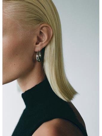 MANGO - Volume Hoop Earrings LT PASTEL GREY