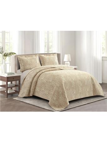 MARINER HOME - Jacquard 3 Piece Quilt TAUPE