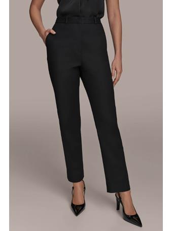 DONNA KARAN - Straight Leg Flat Front BLACK