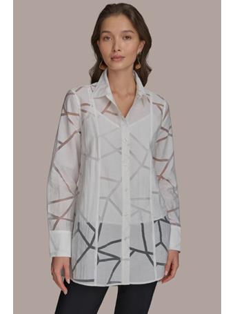 DONNA KARAN - Burnout Tunic CREAM