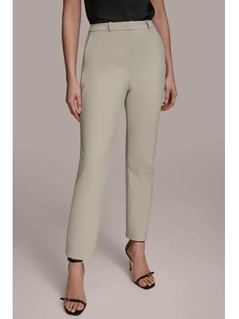 DONNA KARAN - Straight Flat Front Pant TUSCAN GREY