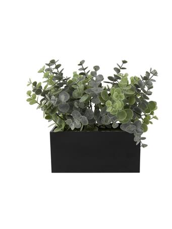 UMA HOME DECOR - Green Faux Foliage Indoor Outdoor Artificial Plant with Black Melamine Pot GREEN