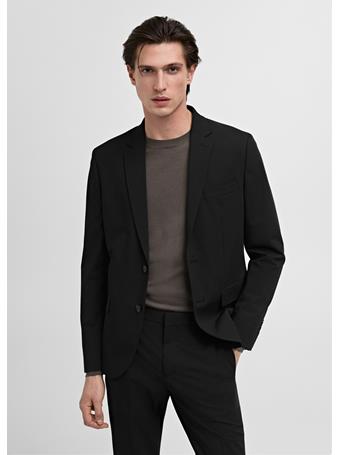 MANGO - Super Slim-fit Suit Jacket In Stretch Fabric BLACK