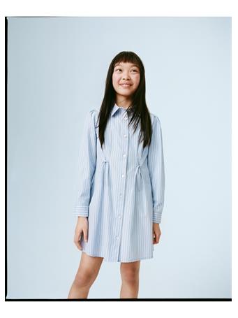 MANGO - Striped Shirt Dress MED BLUE