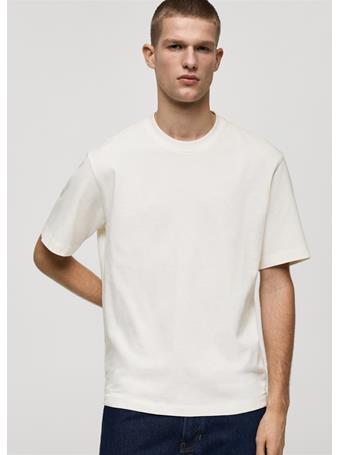 MANGO - Heavyweight Relaxed-fit T-shirt OFF WHITE
