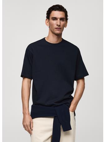 MANGO - Heavyweight Relaxed-fit T-shirt NAVY
