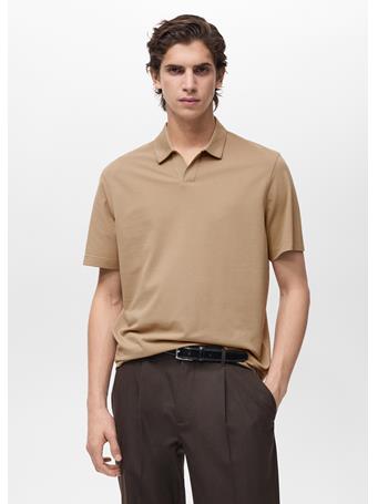 MANGO - Slim-fit Cotton-piqué Polo Shirt CAMEL