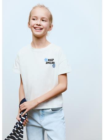 MANGO - Cotton T-shirt With Printed Message IVORY