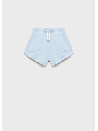 MANGO - Cotton Shorts With Elastic Waist LIGHT BLUE