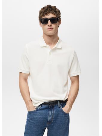 MANGO - Regular-fit Cotton Piqué Polo Shirt WHITE