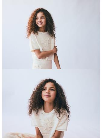 MANGO - Short-sleeved Crochet Sweater IVORY