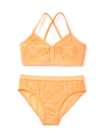 RAISINS - Textured Two Piece Swimsuit ORANGE