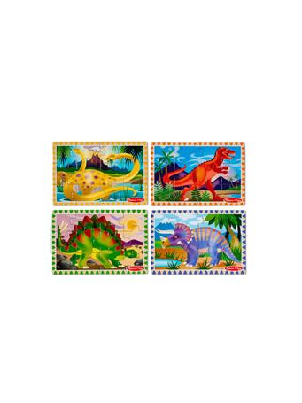 MELISSA & DOUG - Wooden Jigsaw Puzzles in a Box - Dinosaurs NO COLOR