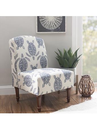 LINON - Tortuga Accent Chair WHITE/NAVY