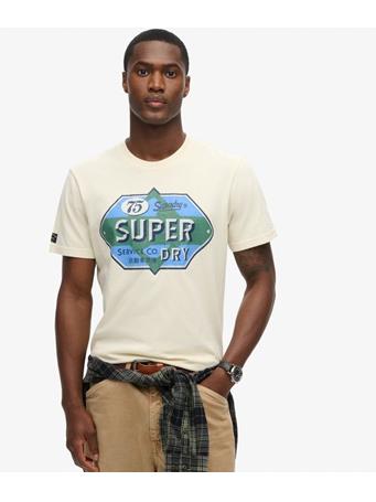 SUPERDRY - Workwear Gasoline Graphic T-Shirt 3KU RICE WHITE
