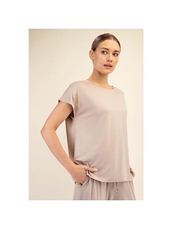 RAE MODE - Modal Basic Boat Neck Top TAUPE