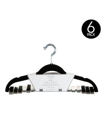 KENNEDY INTERNATIONAL - Velvet Hangers - 6 Pack BLACK